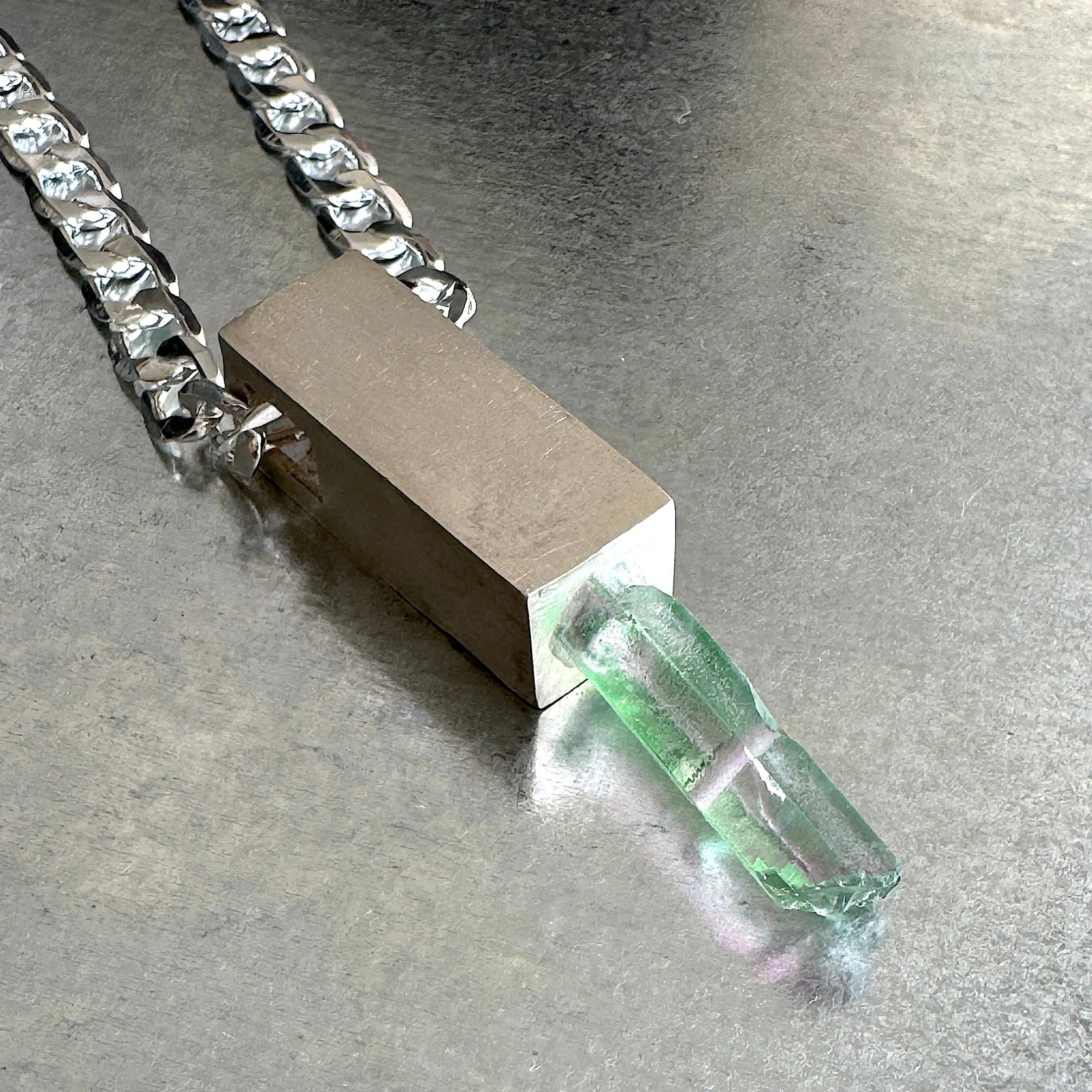 CRYSTAL TALISMAN PENDANT NECKLACE ON STERLING SILVER BASE