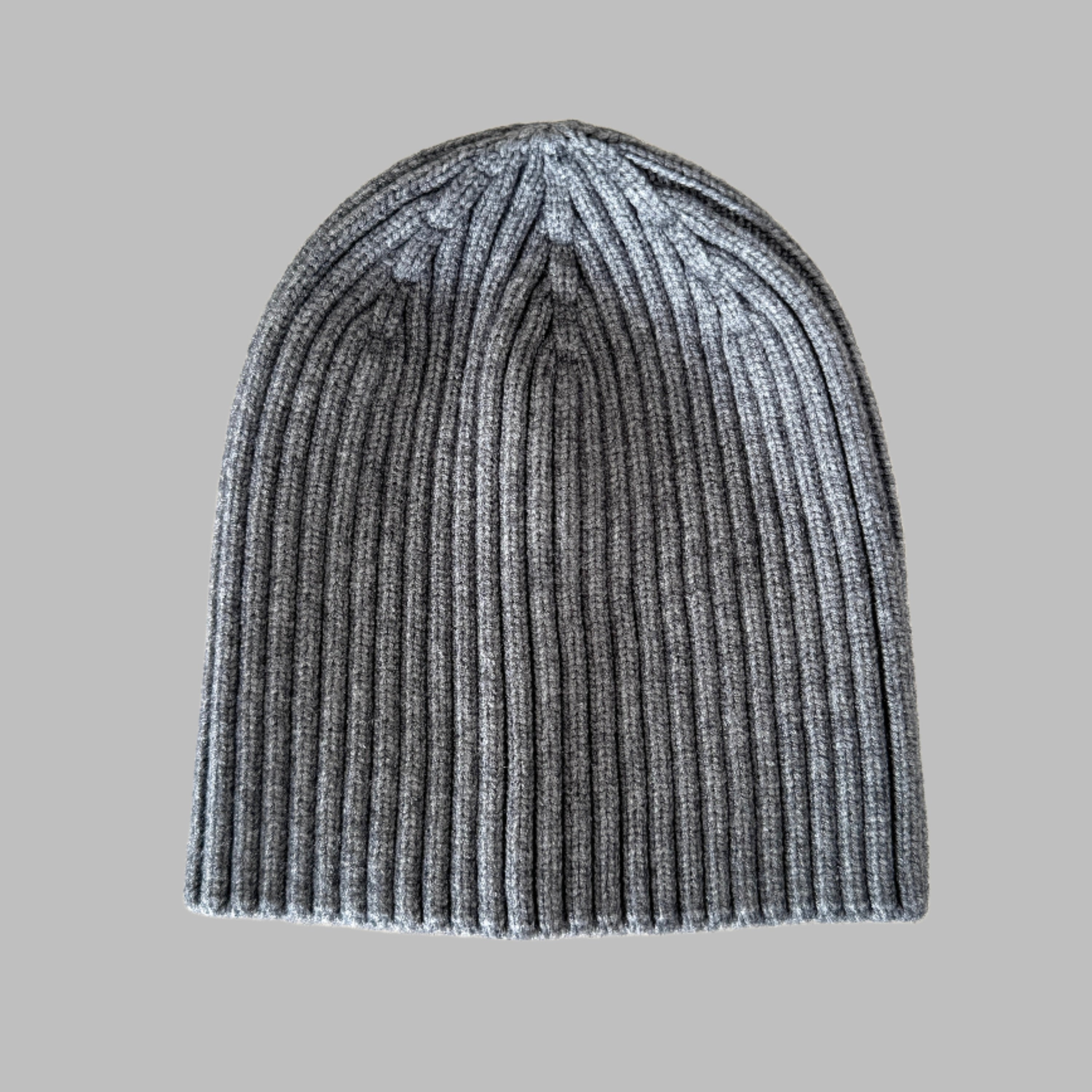 mens light gray warm ribbed beanie