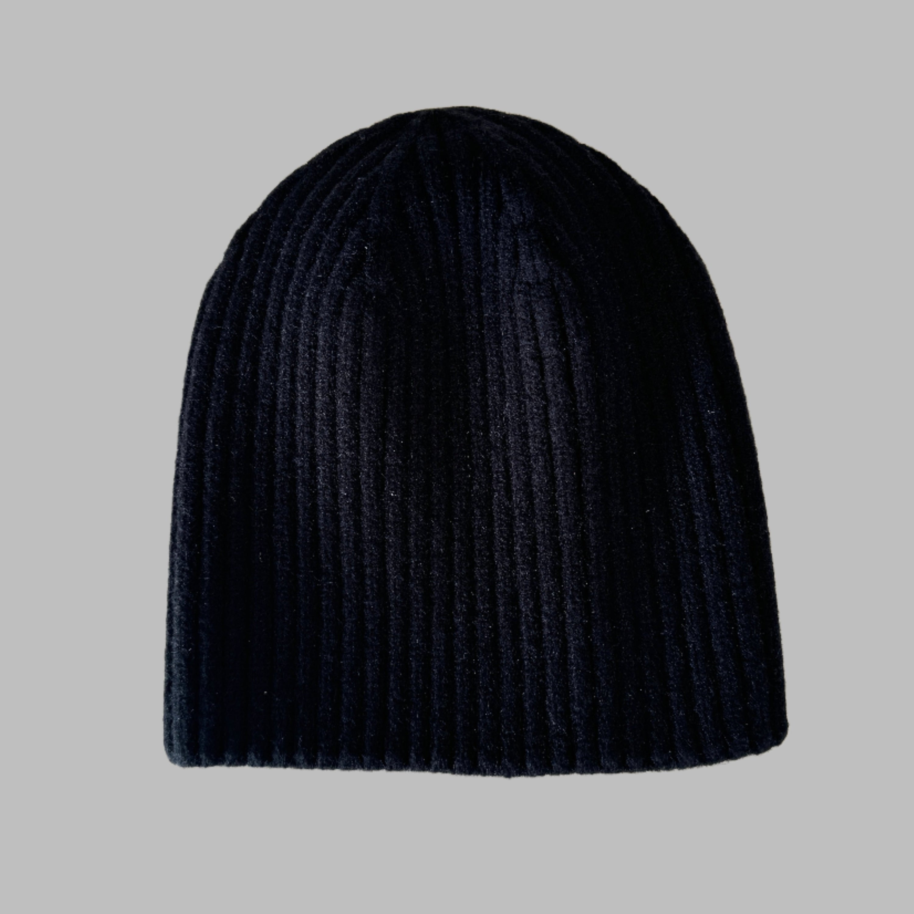 mens black navy ribbed beanie