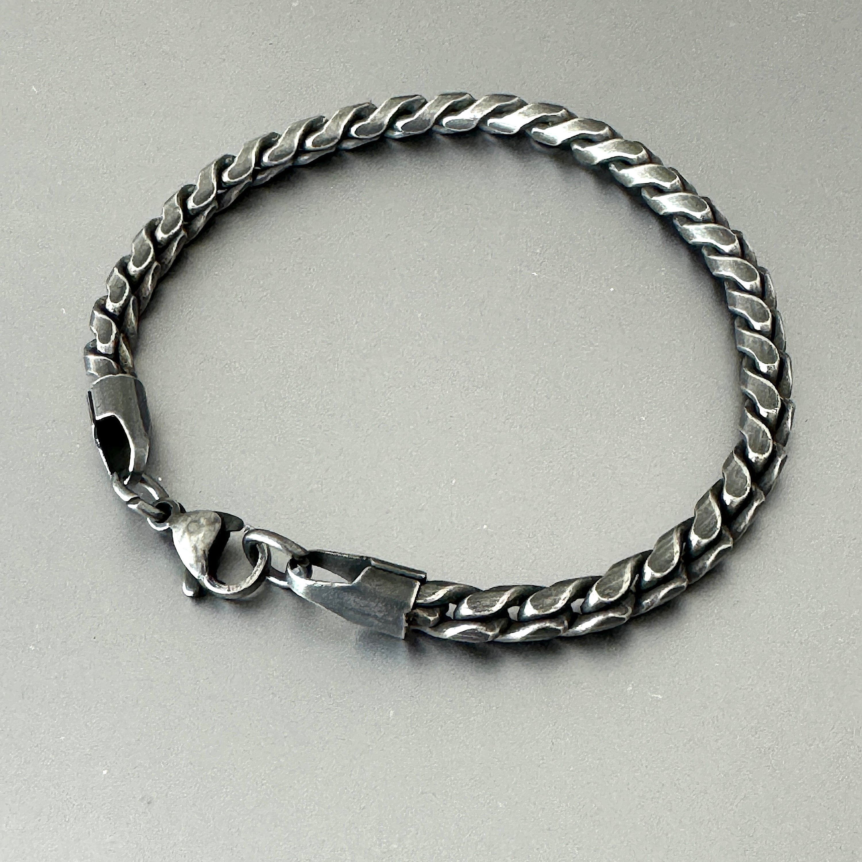 Chain Link Bracelet, Oxidized, 4mm