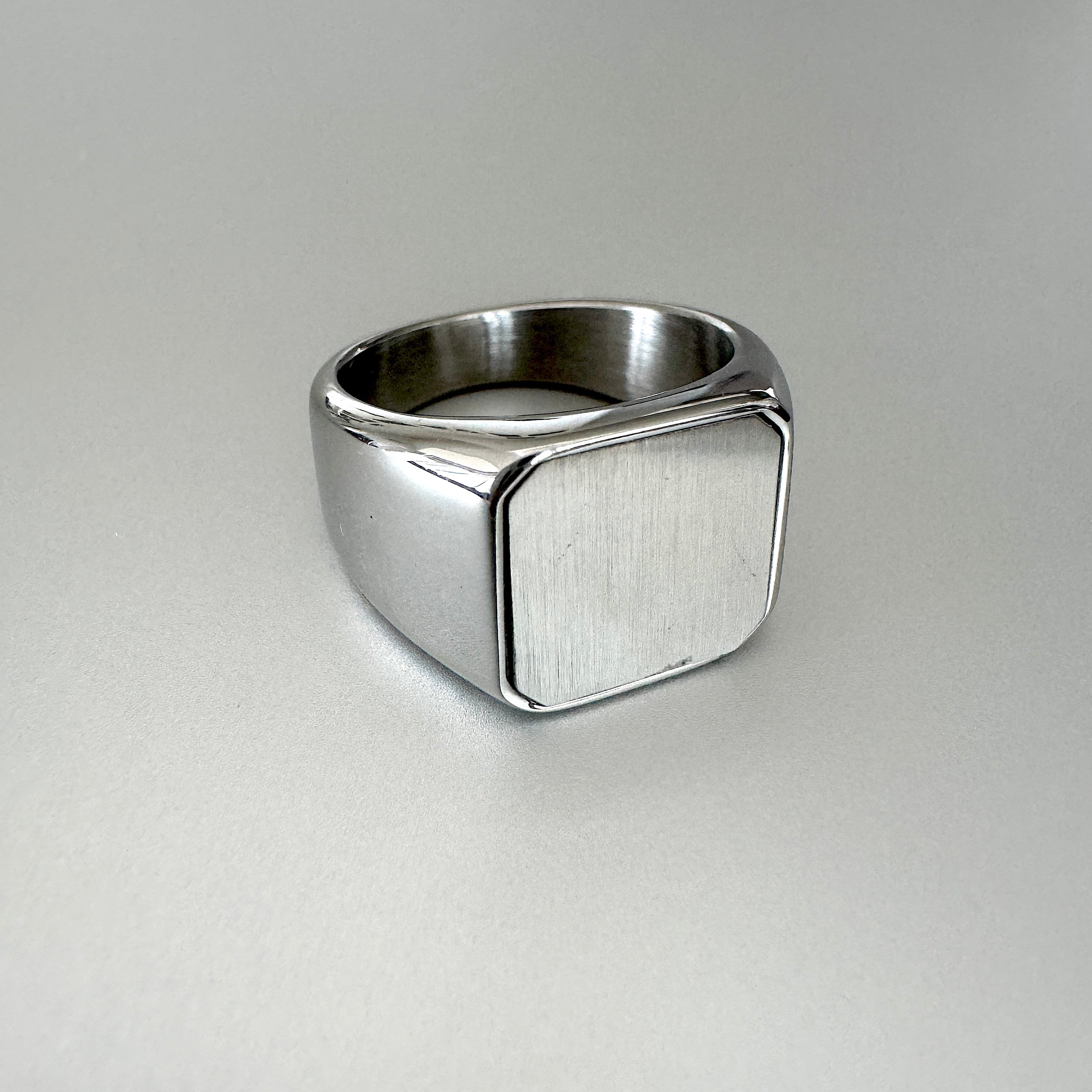 Square Face Polished Ring