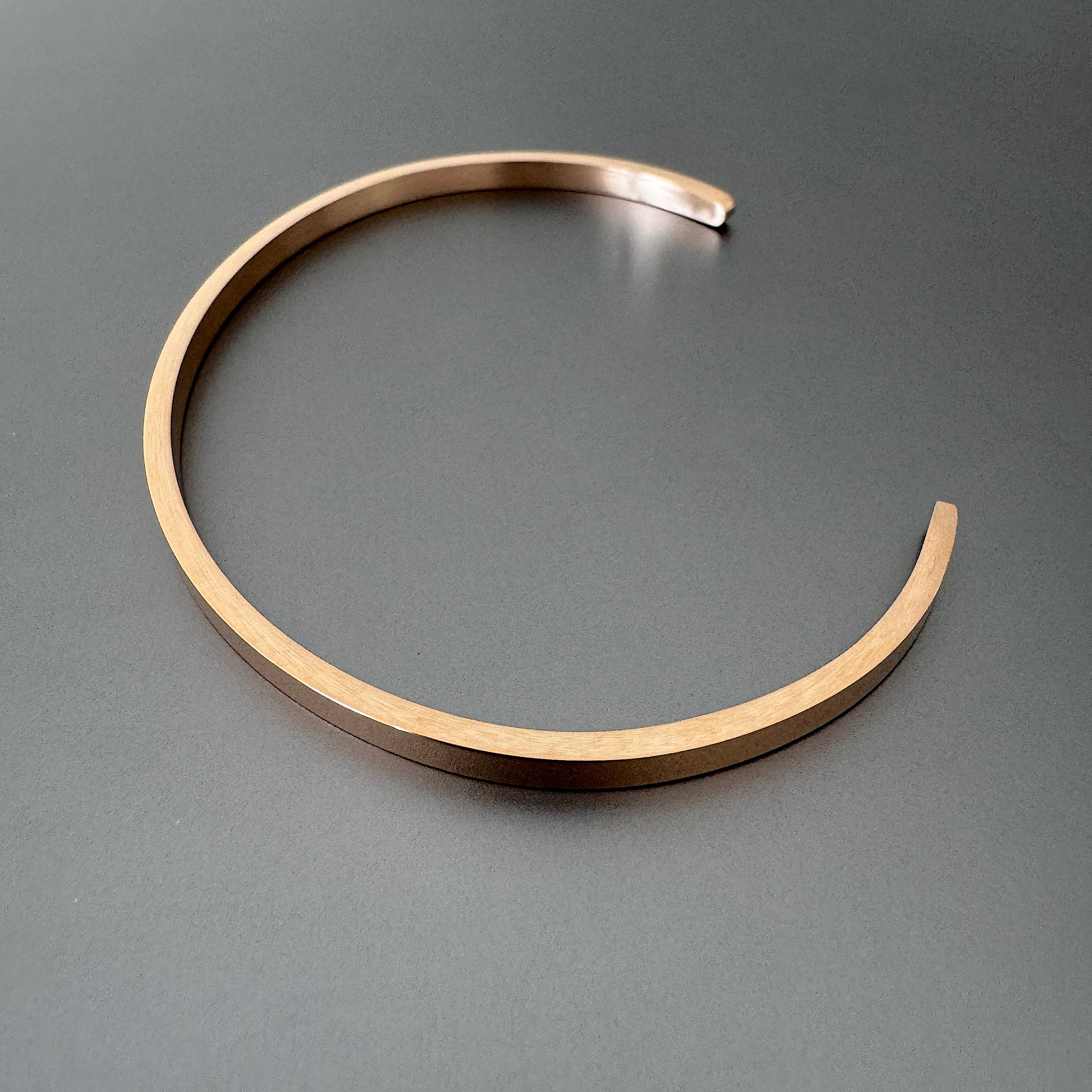 mens rose gold cuff bracelet 3mm