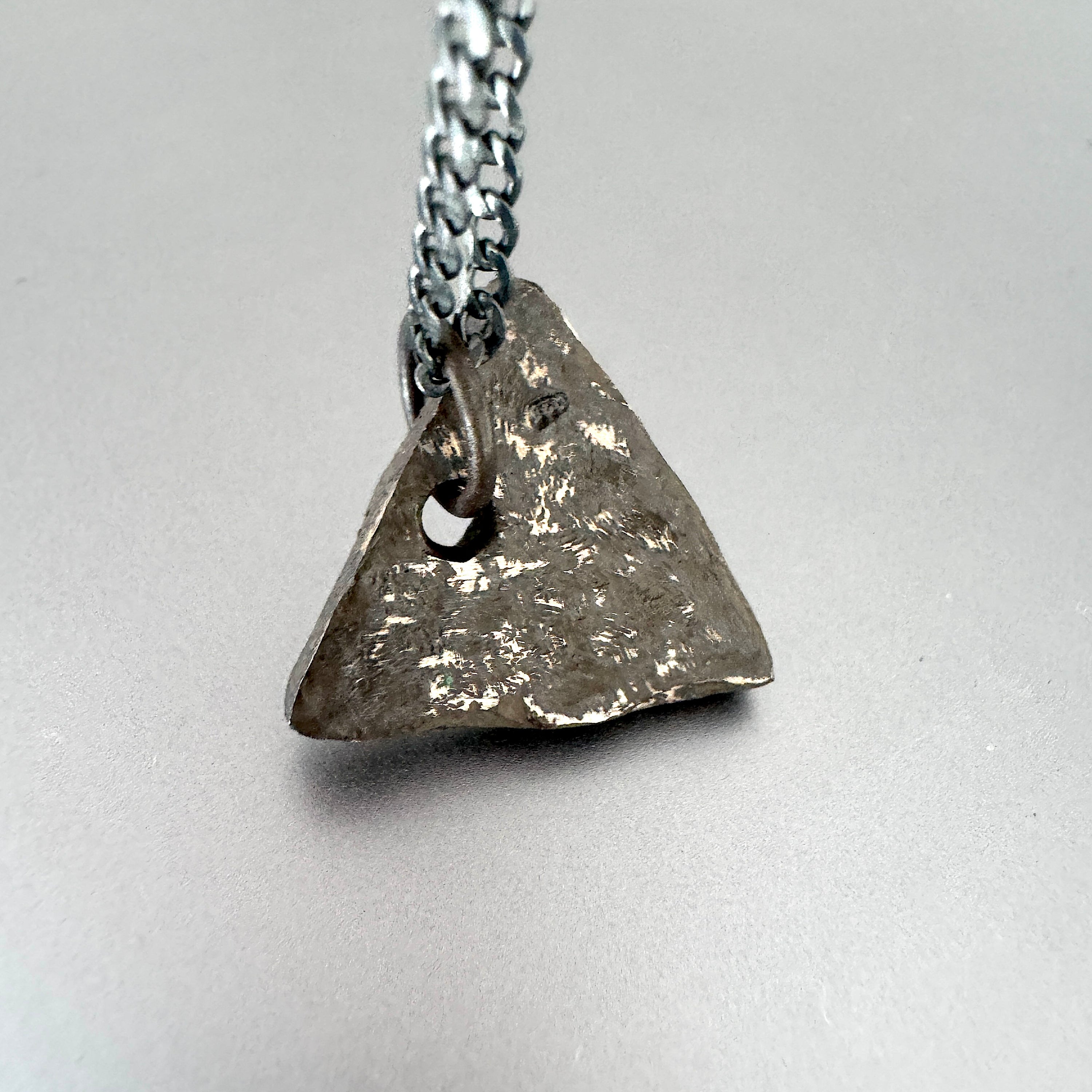 Sterling Silver Oxidized Inverted Triangle Pendant Necklace