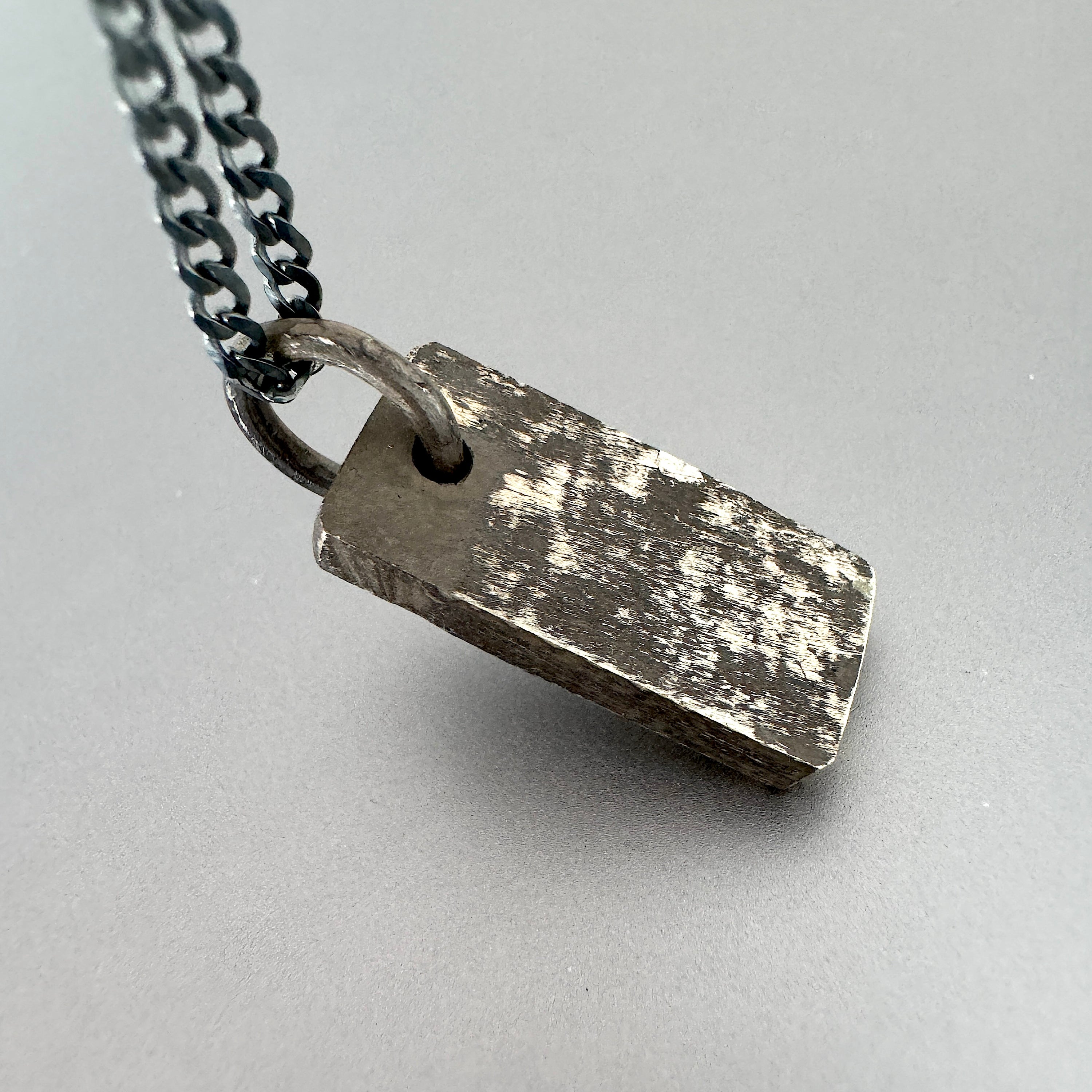 Sterling Silver Oxidized Bar Pendant Necklace