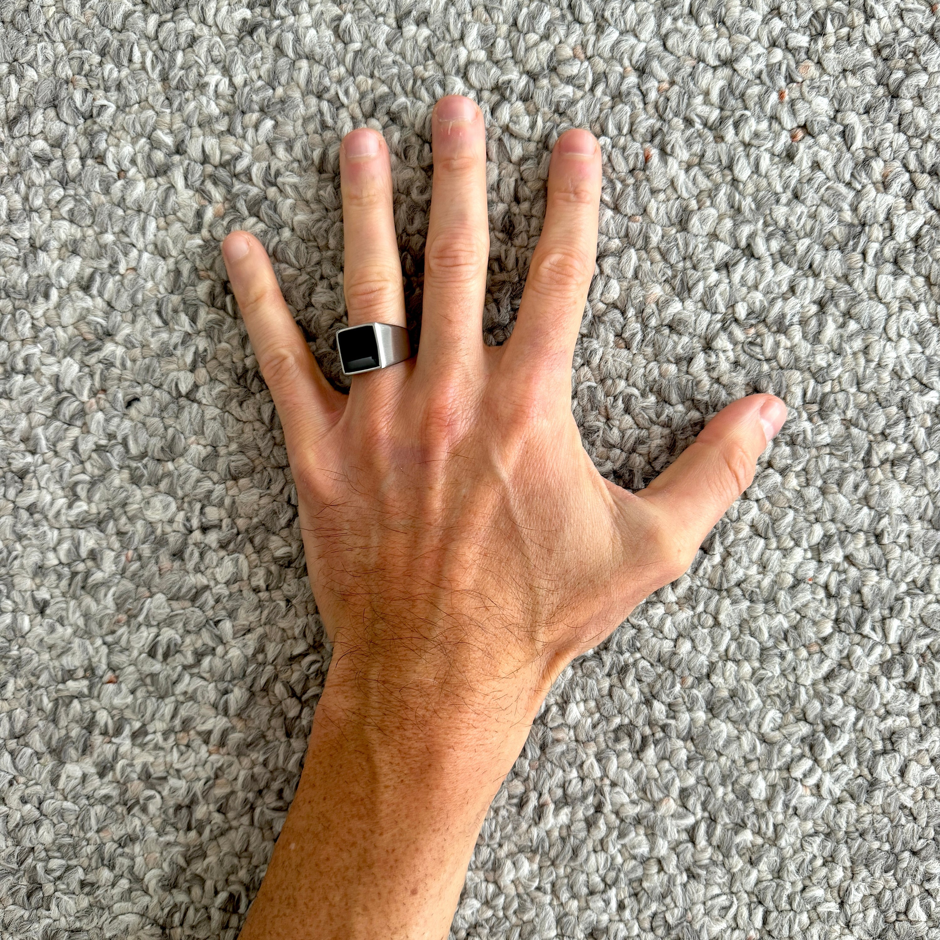 Black Enamel Square Ring