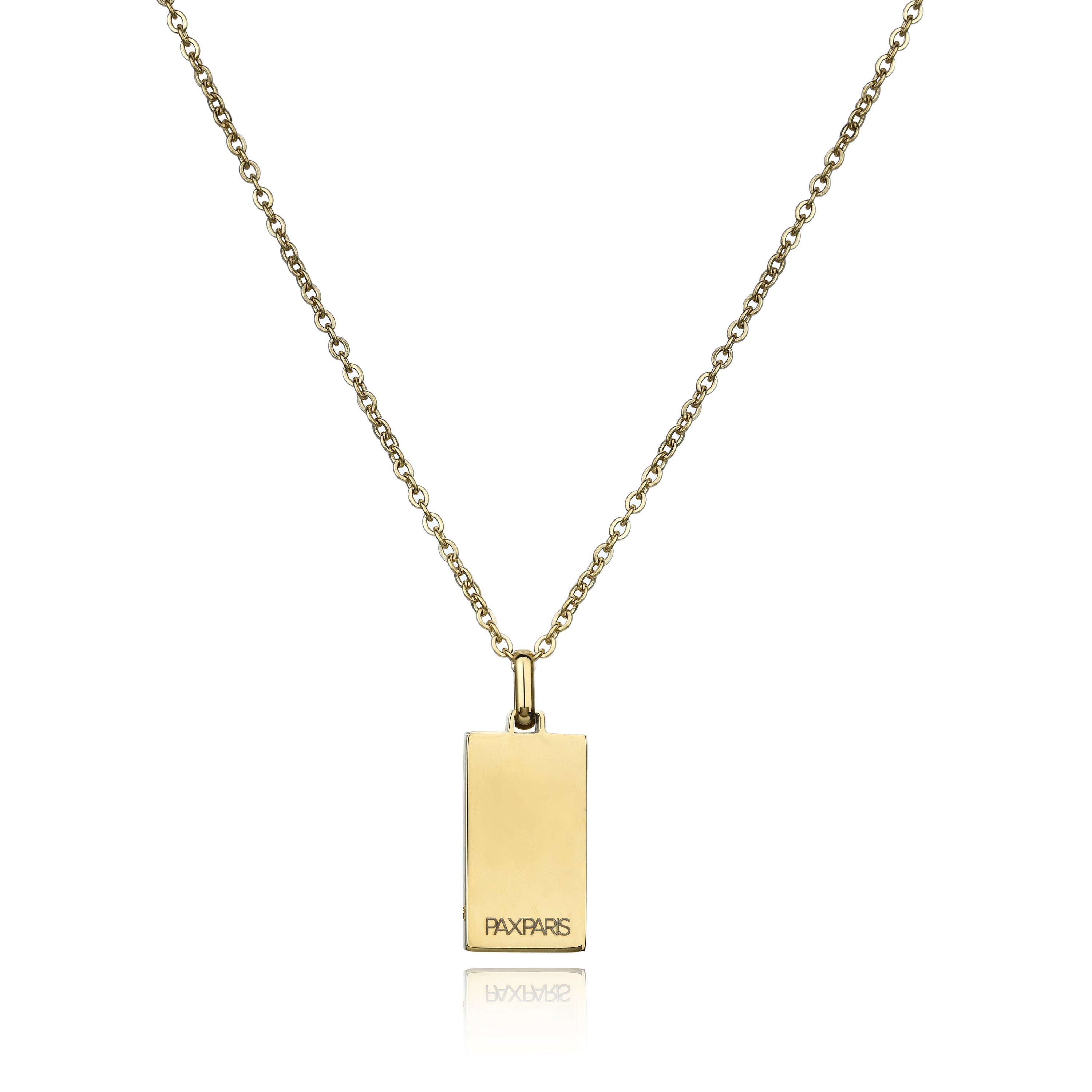 14K Gold Tag Pendant with Blue Carbon Fiber