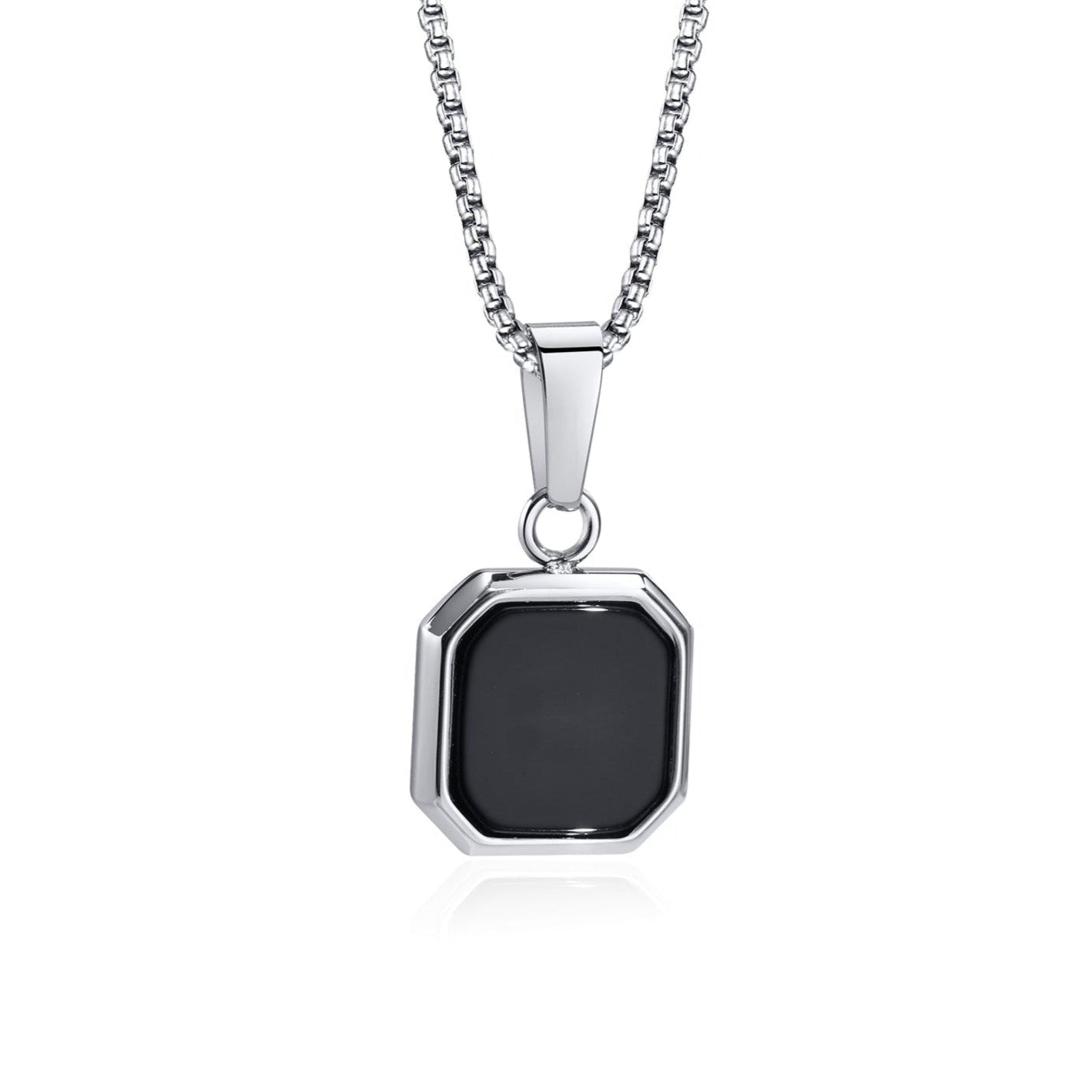 Octagonal Amulet - Black Enamel