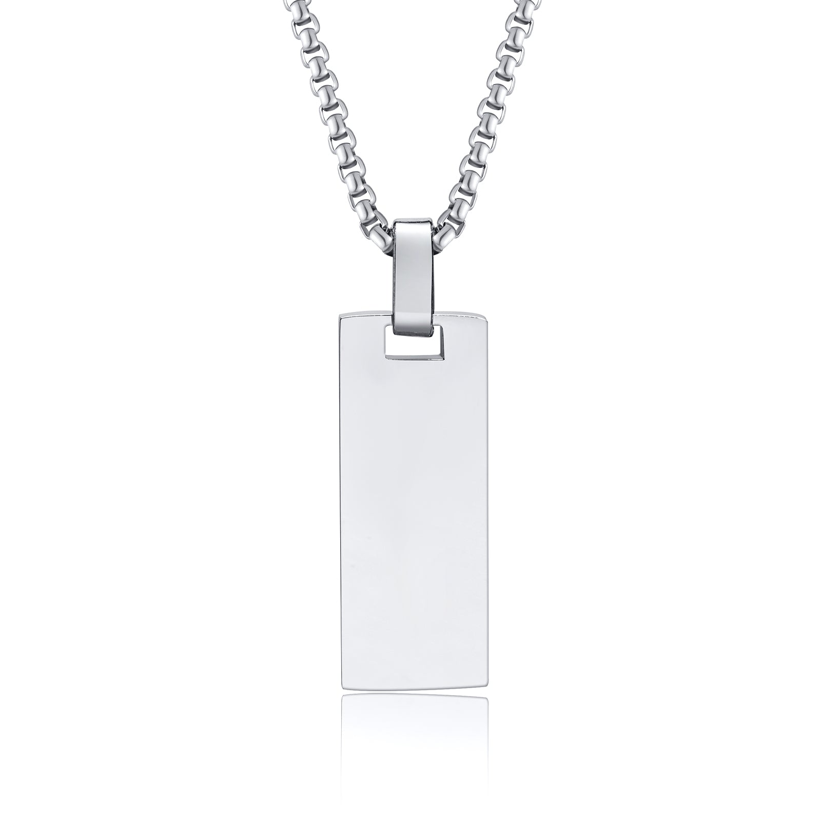 Flat Silver Bar Pendant