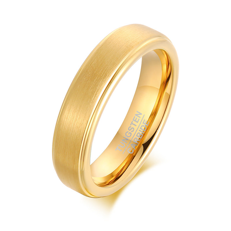 Men's Tungsten Ring - Brushed Gold, 6mm