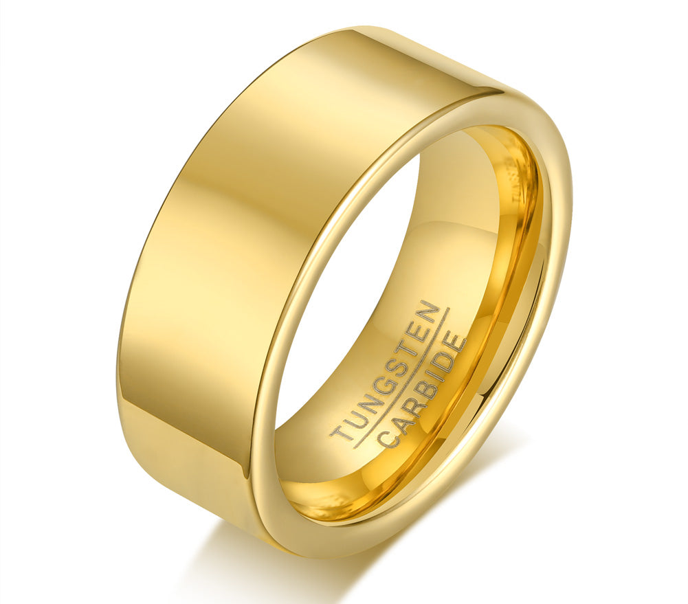 Men's Tungsten Ring - Polished Gold, 8mm