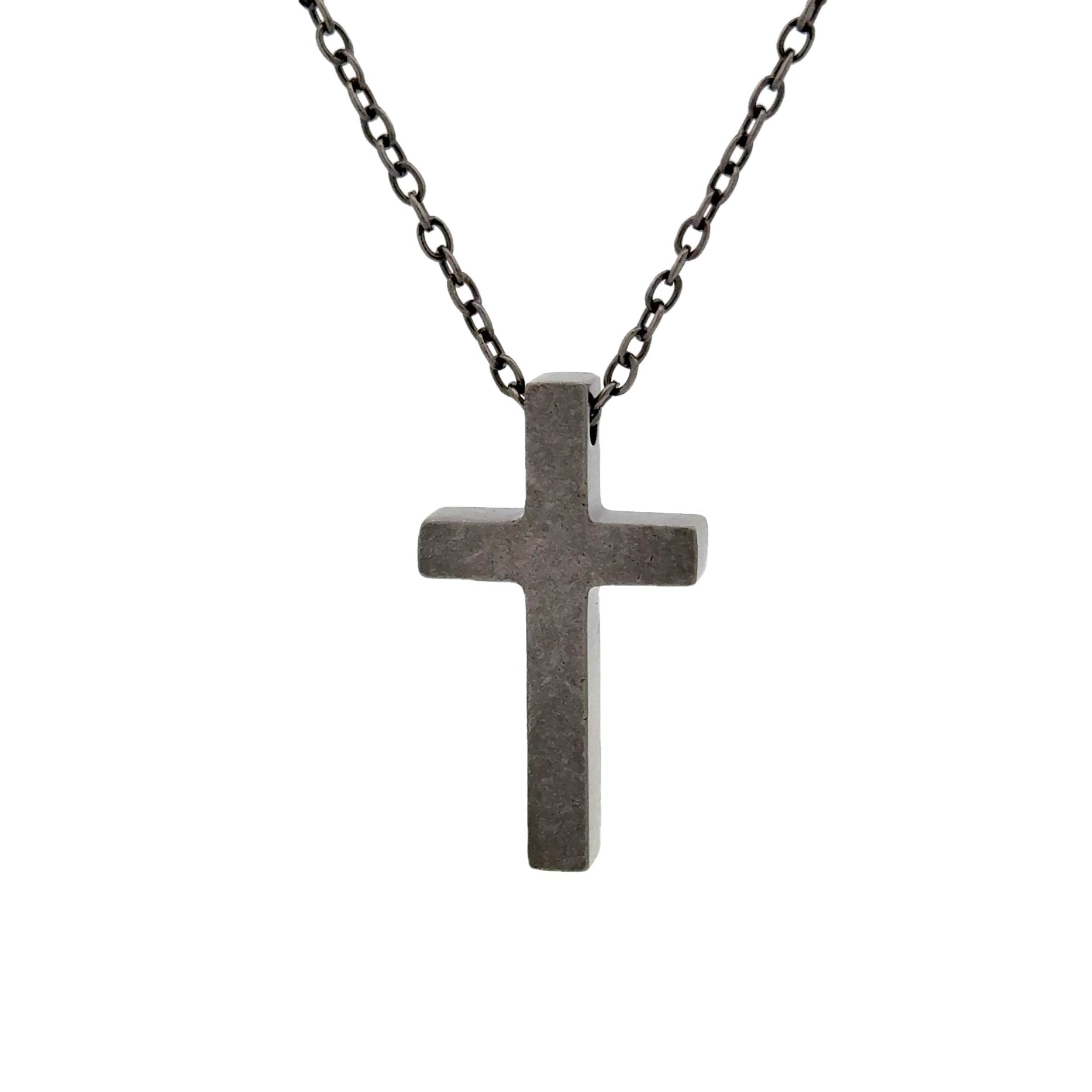 Men's Oxidized Cross Pendant Necklace, 30mm