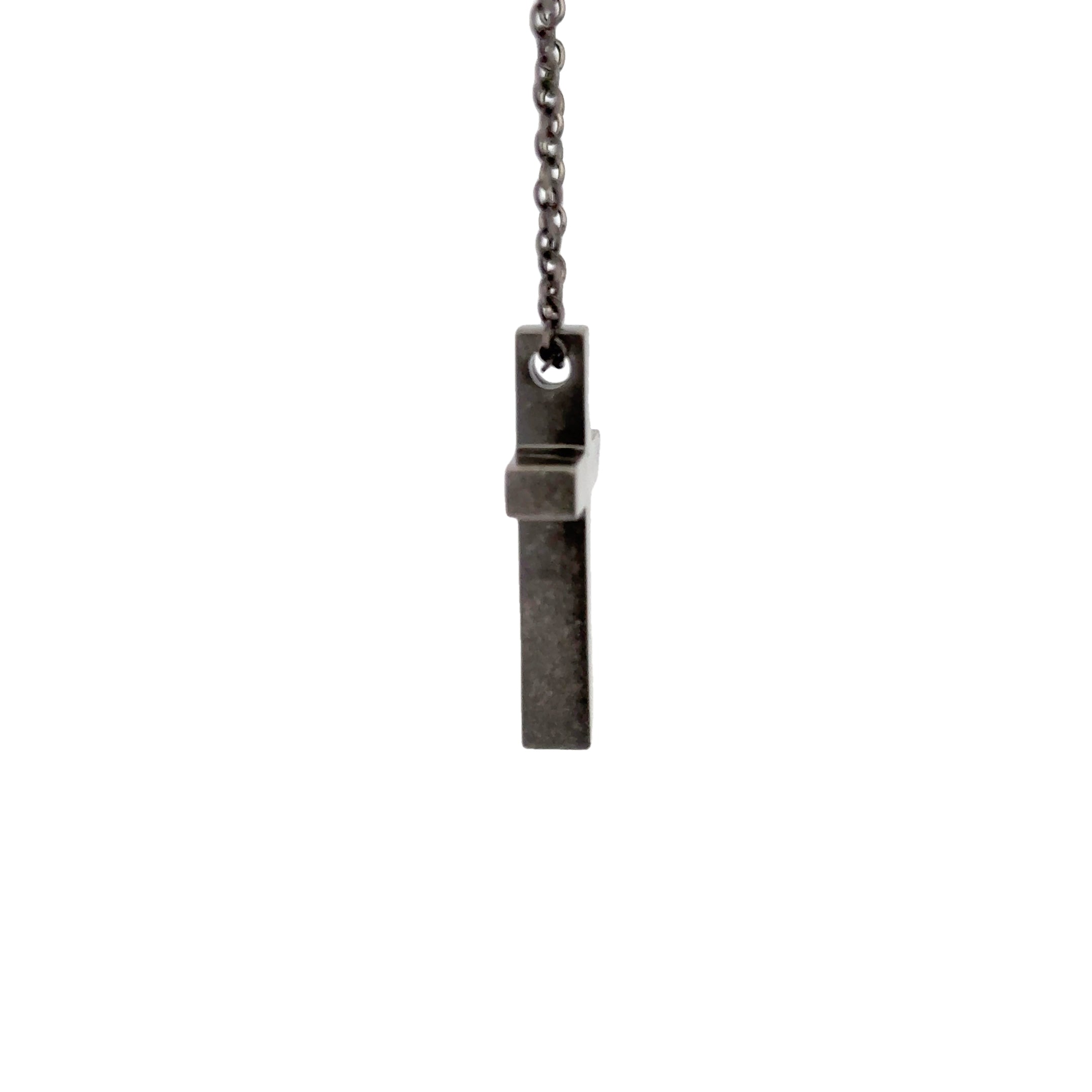 Men's Oxidized Cross Pendant Necklace, 30mm