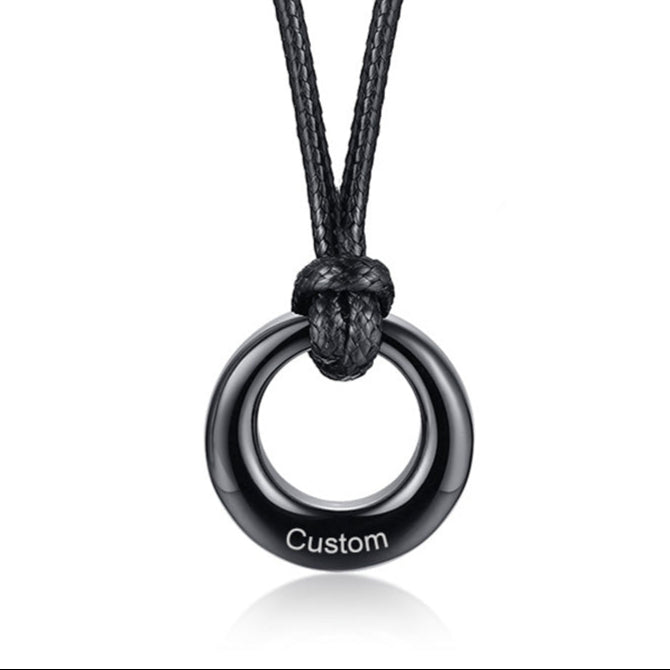 Circle Amulet Pendant on Cord