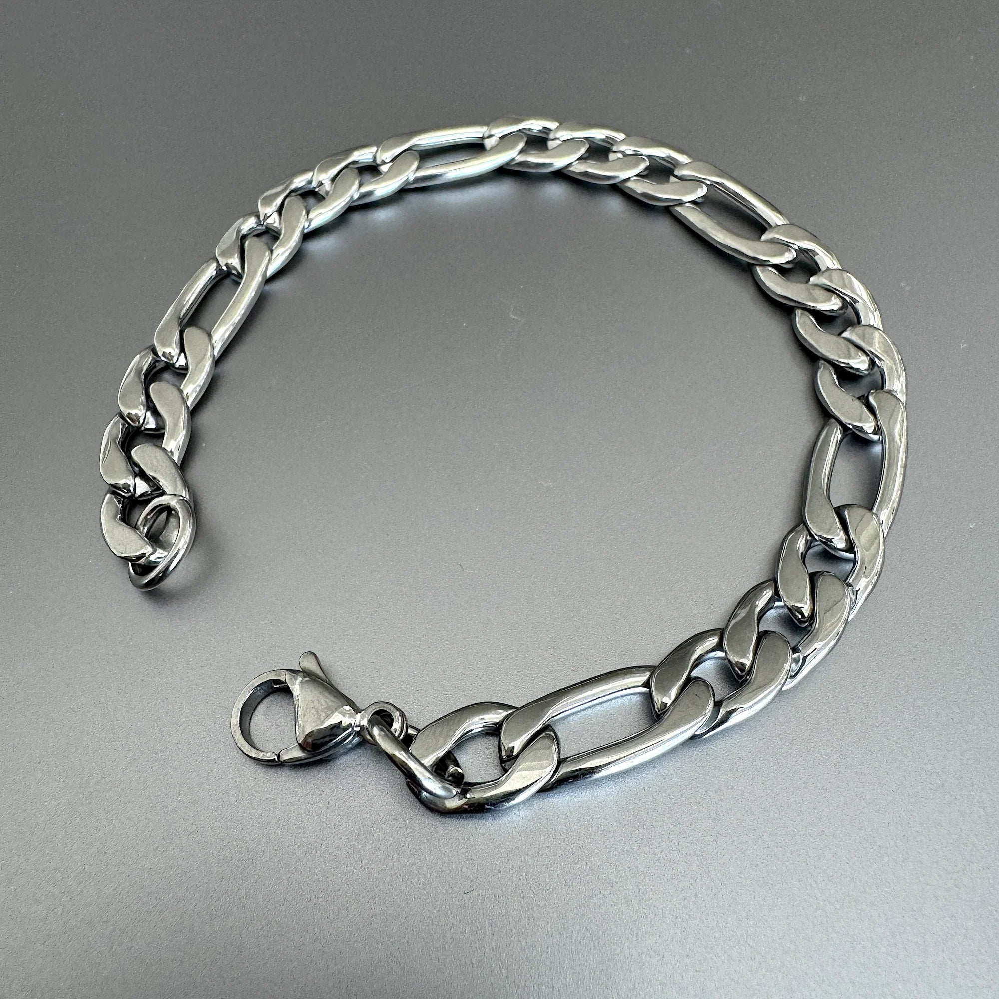 Figaro Chain Bracelet, 9mm