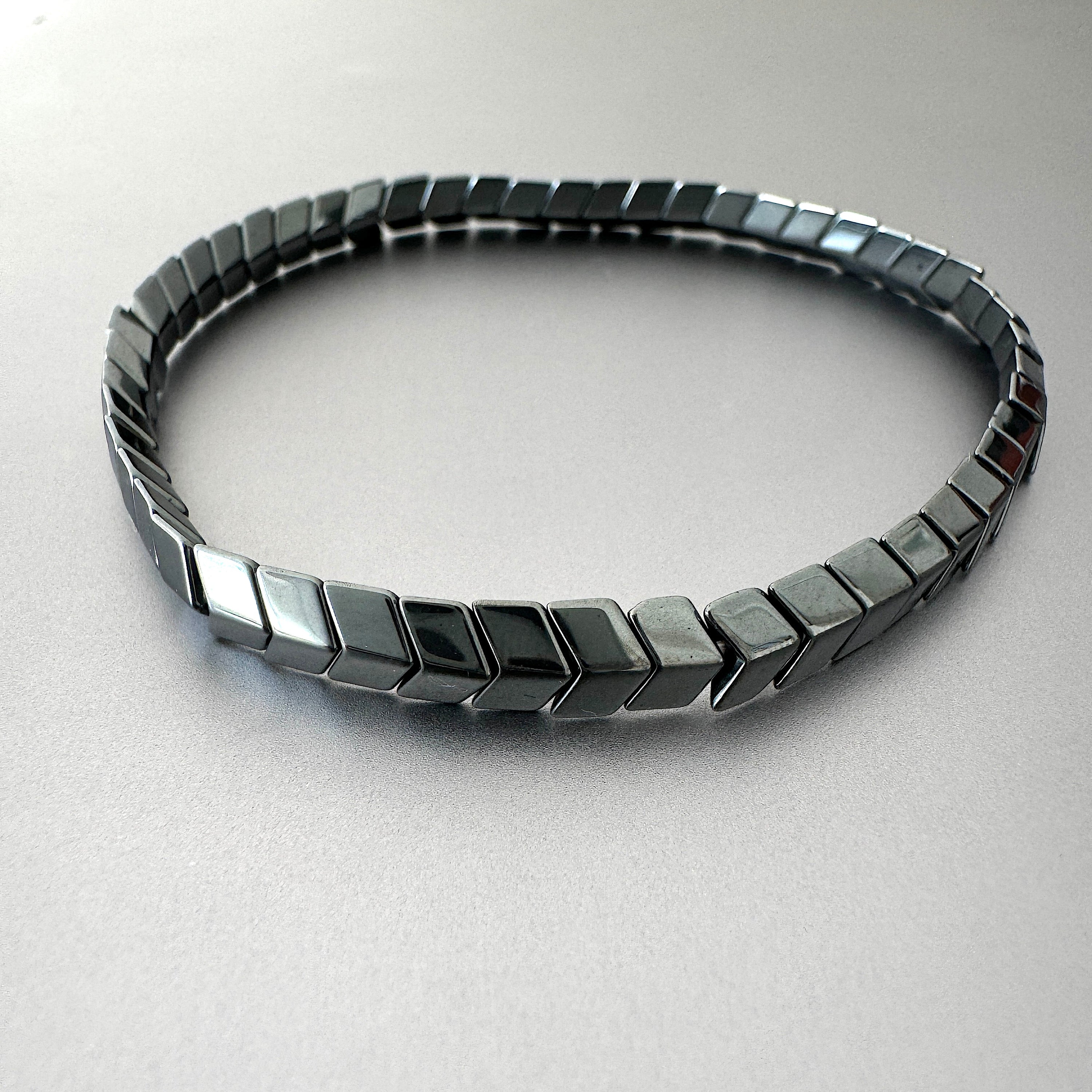 slim hematite adjustable bracelet