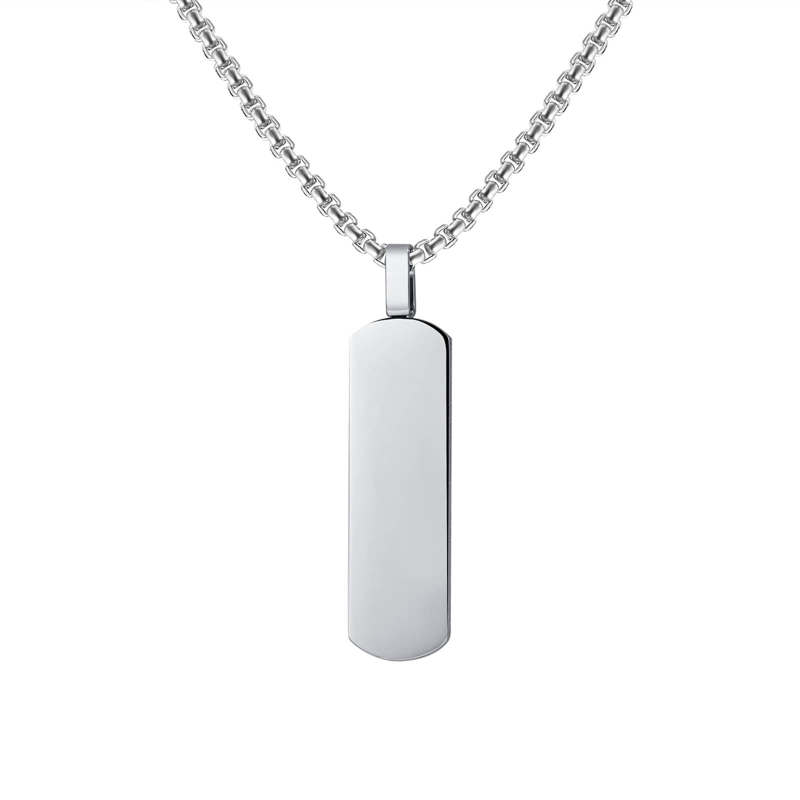 Polished Rounded Silver Bar Pendant