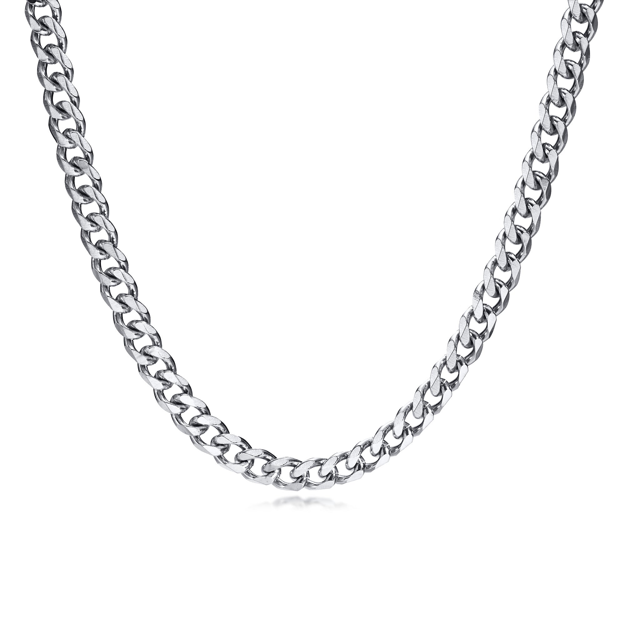 Curb Chain Necklace, Silver, 5mm