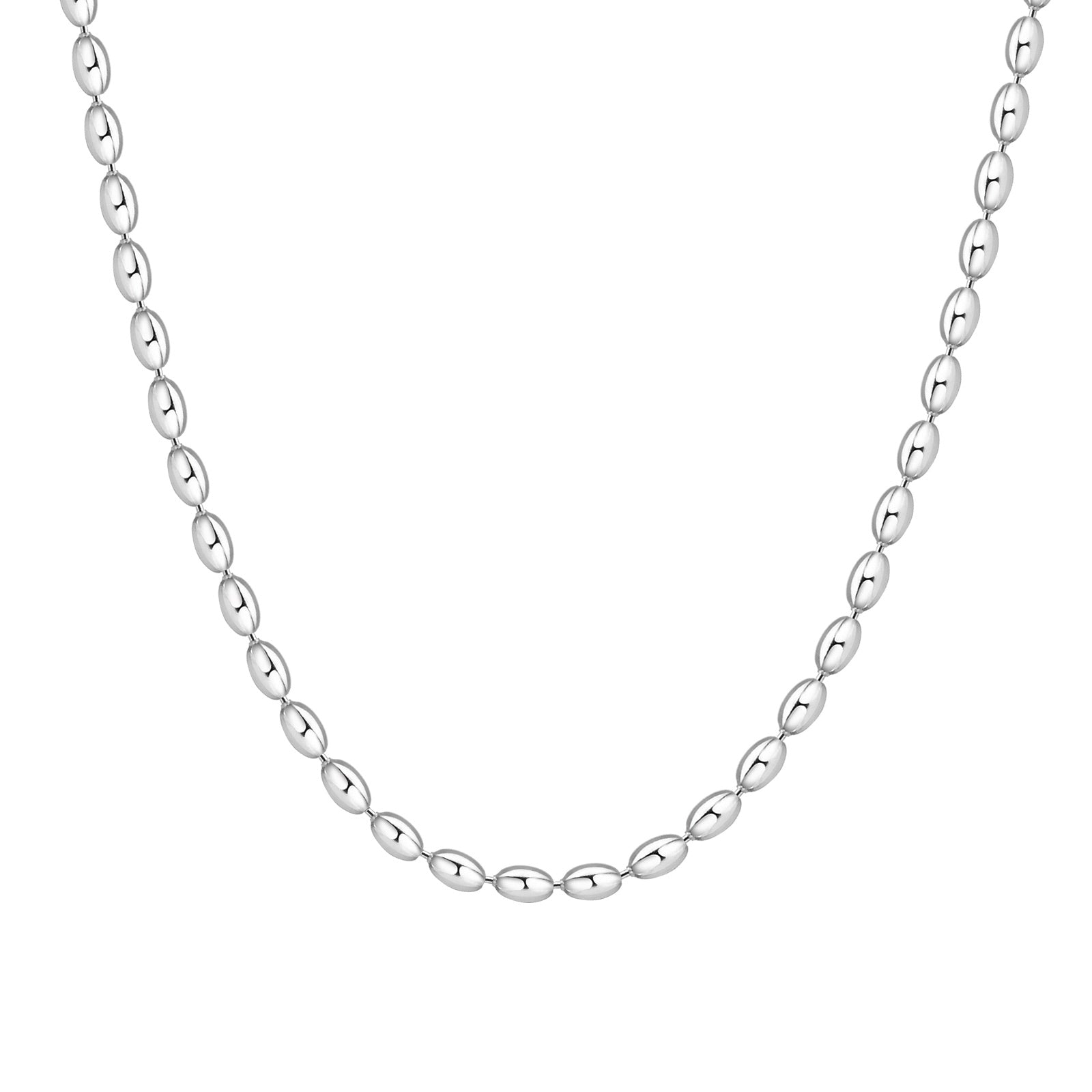 Bead Chain Necklace, Silver, 3mm