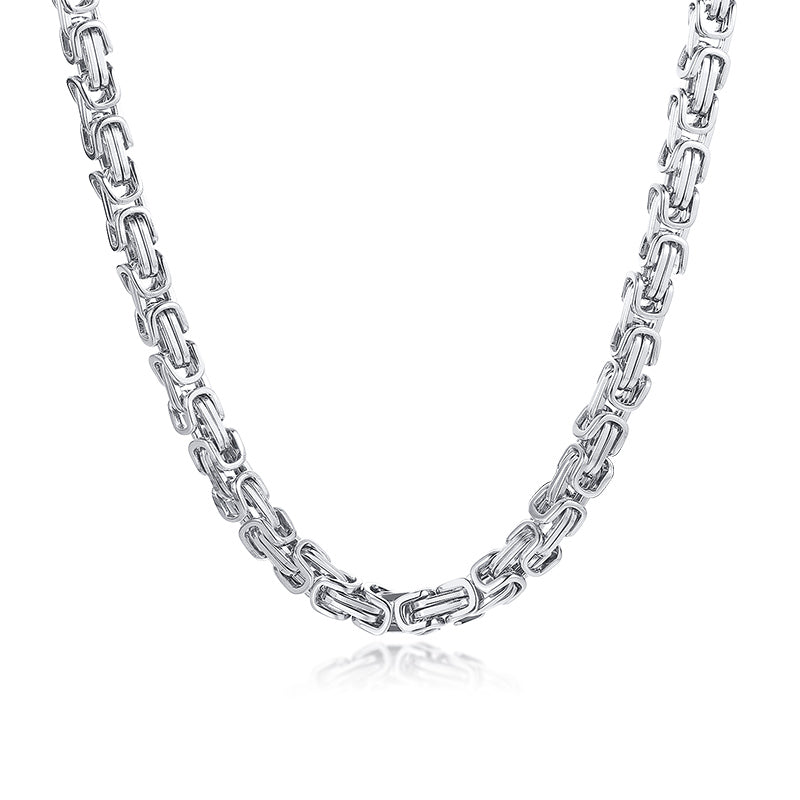 Byzantine Chain Necklace, Silver, 6mm