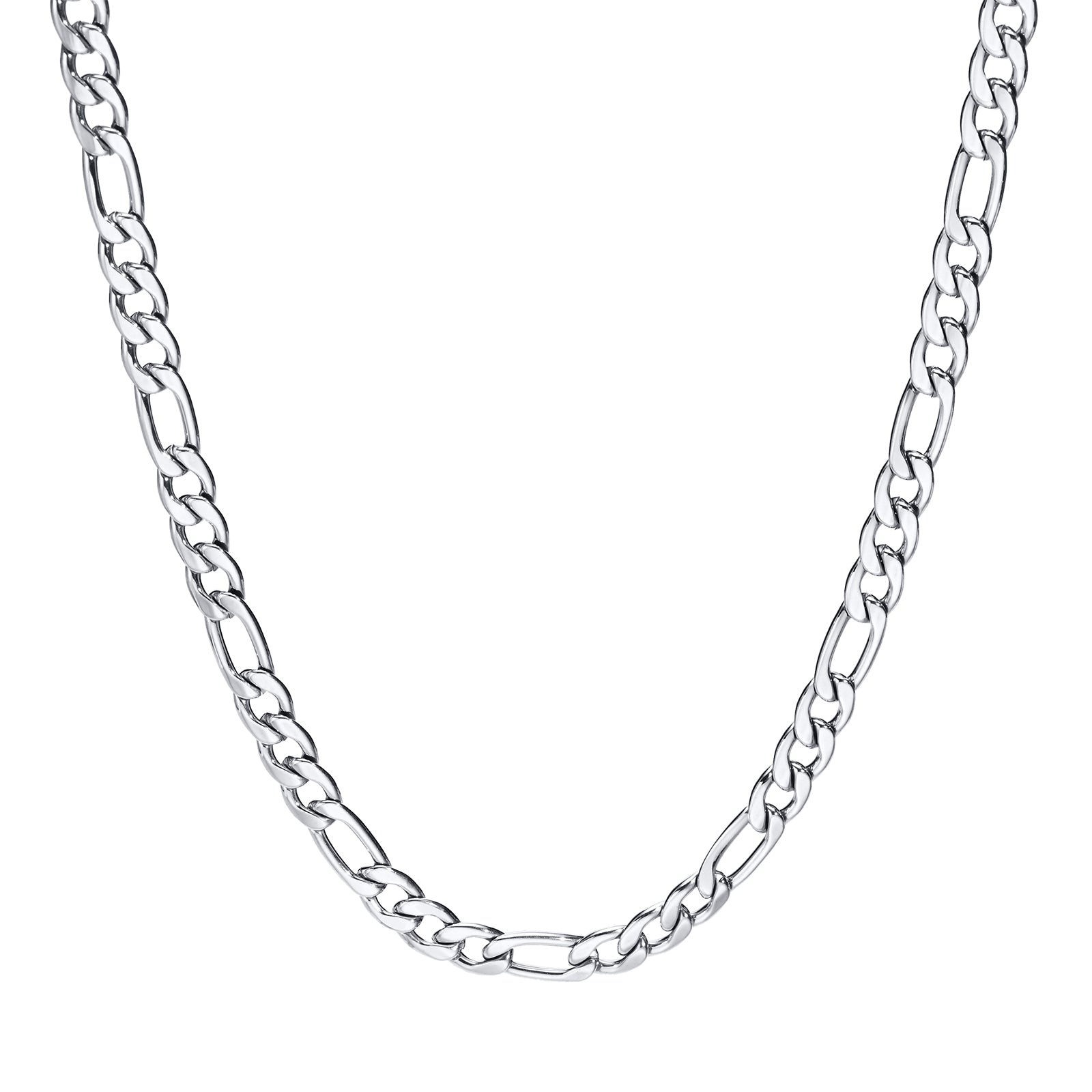 Figaro Chain Necklace, Silver, 5mm