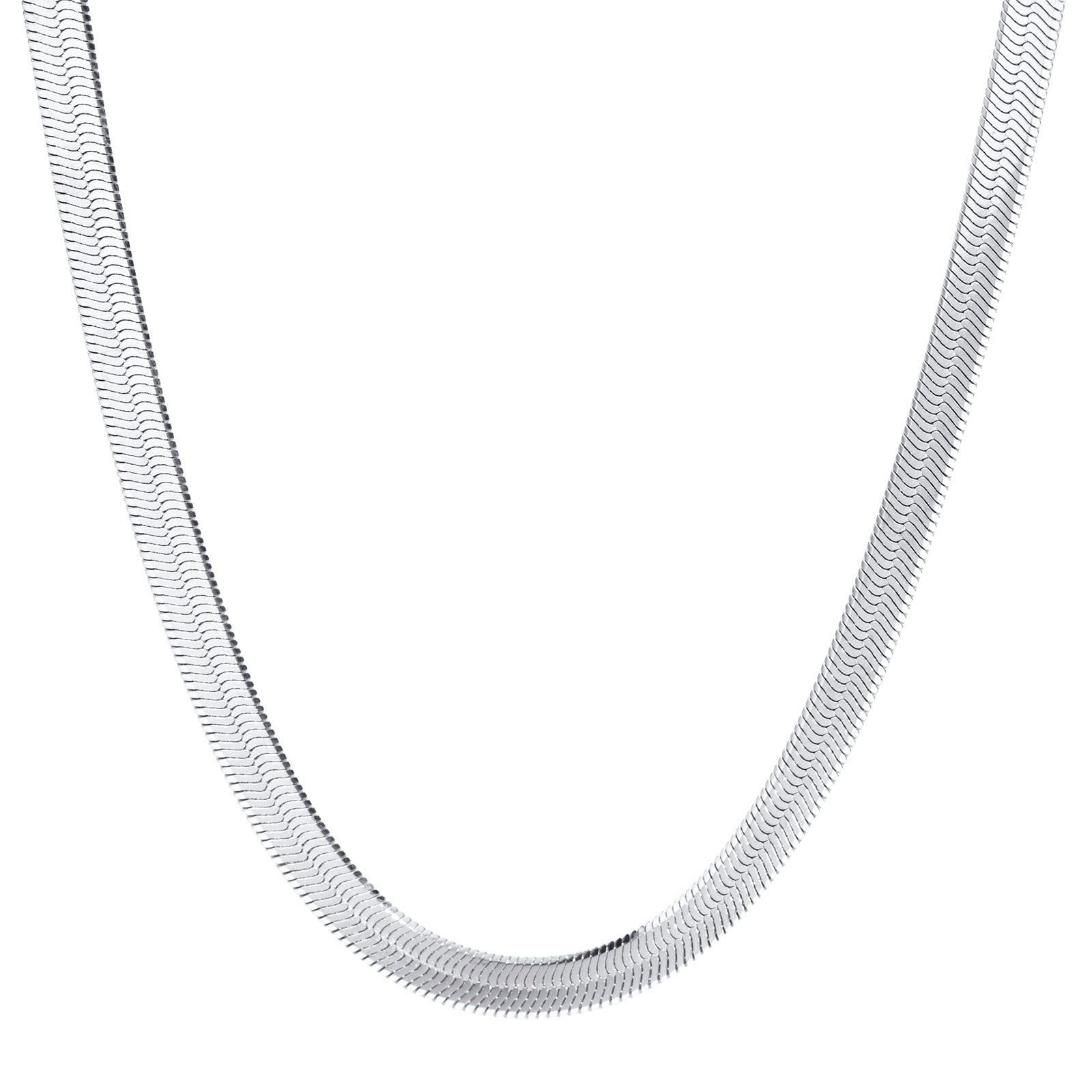 Blade Snake Chain Necklace, Silver, 5.5mm