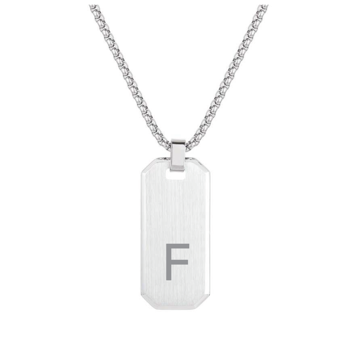 Men's Silver Initial Necklace