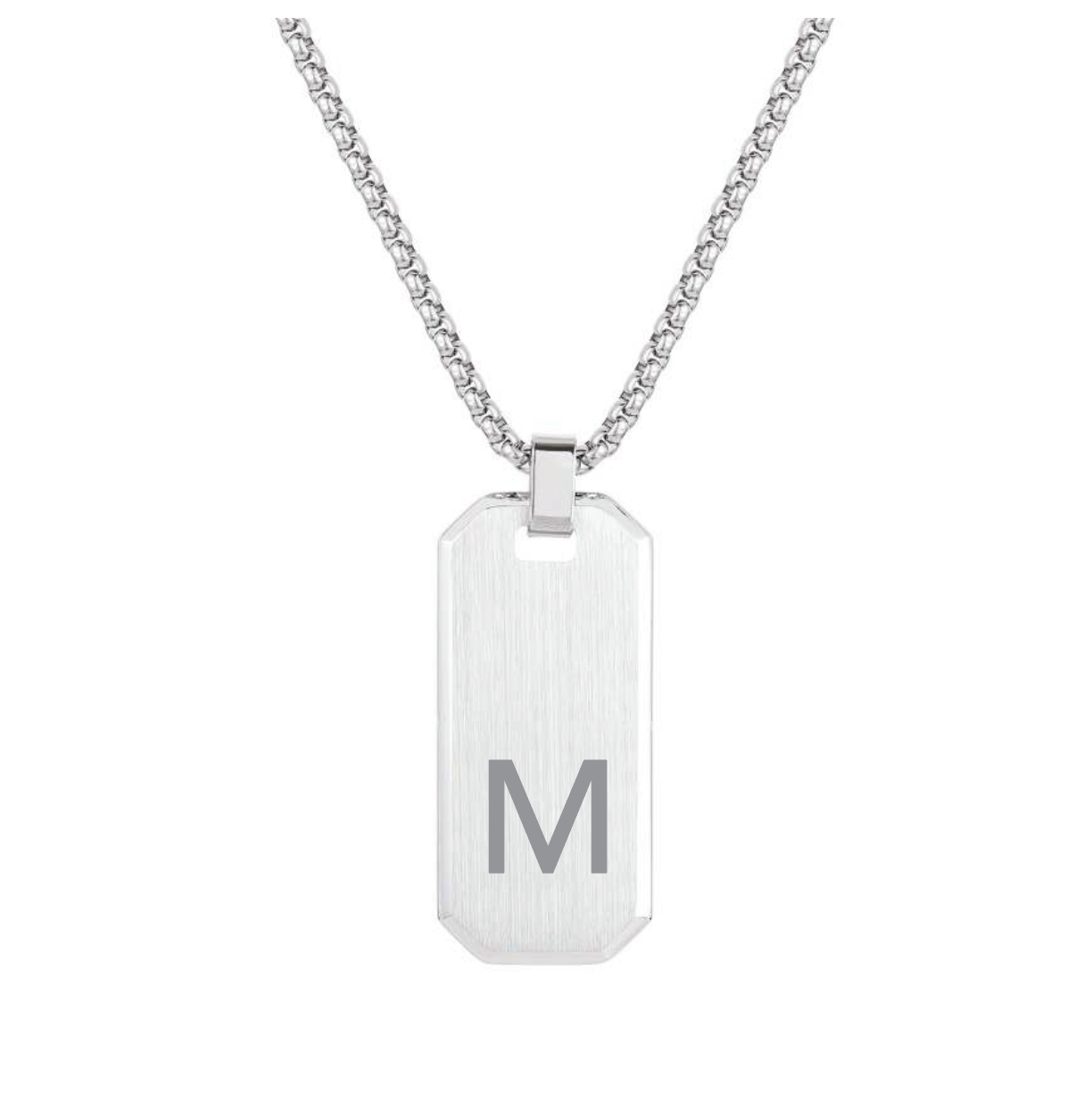 Initial letter M pendant necklace 