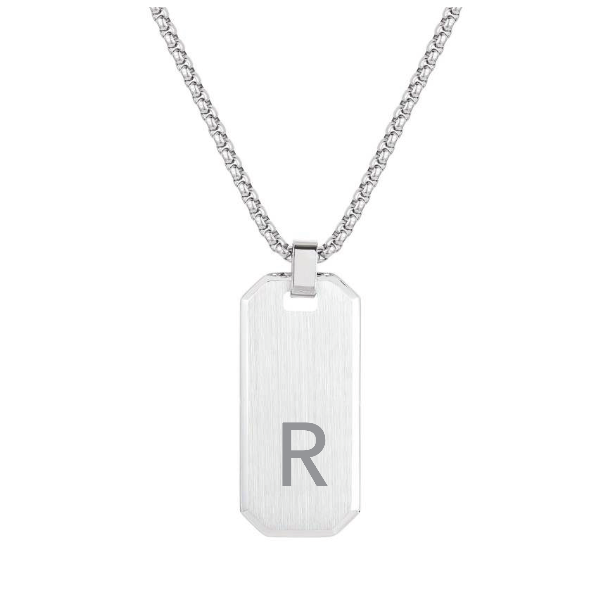 Initial letter R pendant necklace 