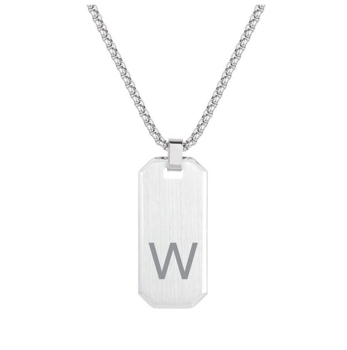 Initial letter W pendant necklace 